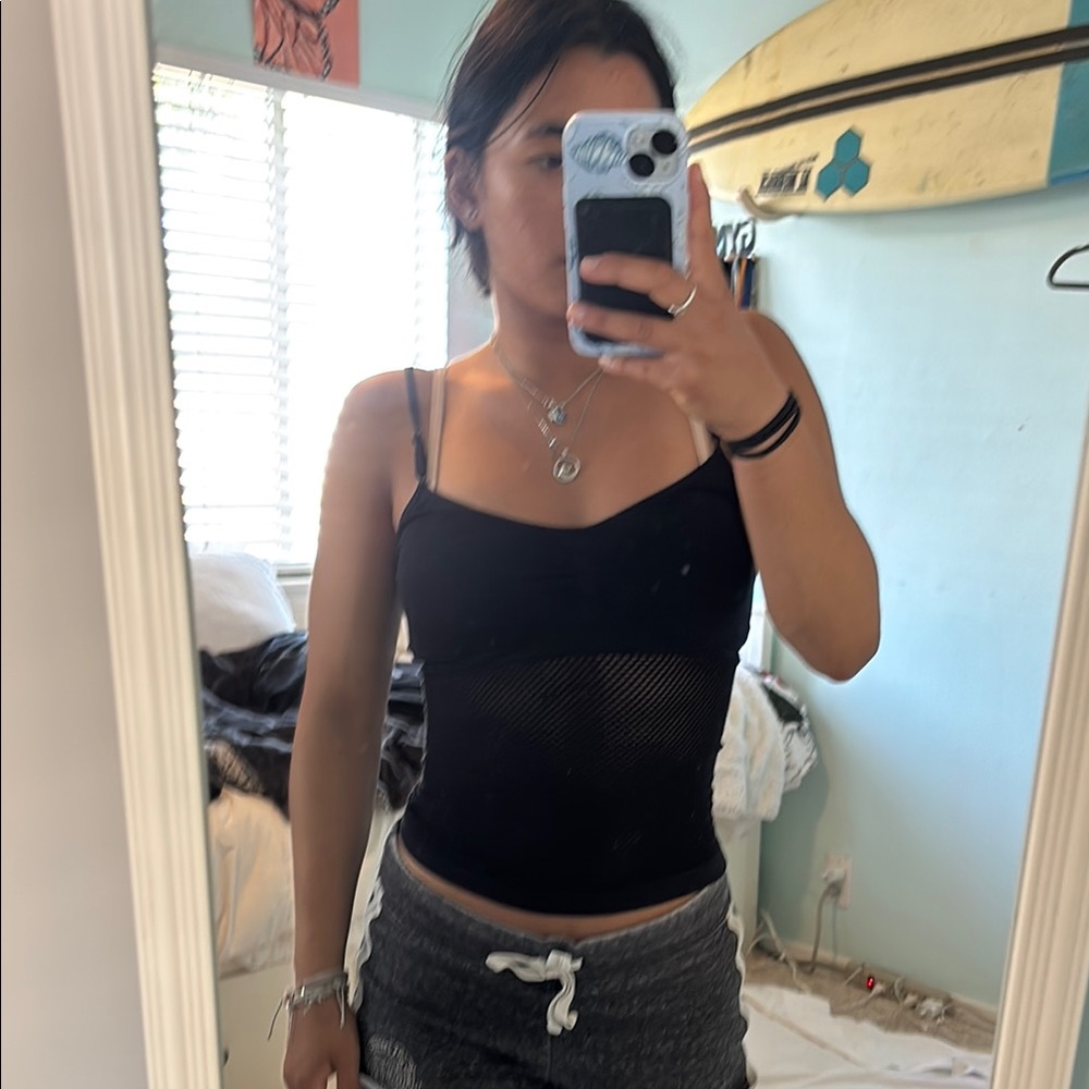 Black Mesh Women's Top